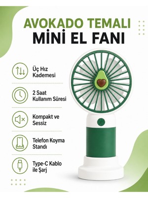 Golden Tech Meyve Tasarımlı 3 Kademeli Sessiz Mini El Masa Fanı - Vantilatör Turbo Üflemeli Kademeli Taşınabilir El Masa Fanı