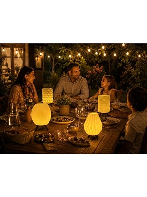Vaelmont Modern Dekoratif Set - 2 Parça Tealight Masa Lambası Masa ve Gece Lambası