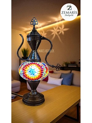 Orvessa Otantik Mozaik Ibrik, Dekoratif Masa Lambası Masa ve Gece Lambası