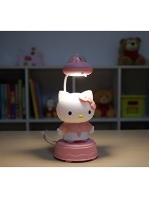 Normadia Vaelmont Sevimli Hello Kitty Figürlü LED Masa Lambası, Renkli ve Şık Tasarım Masa ve Gece Lambası