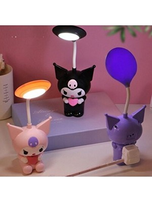 Solvéra Kawaii Kuromi Tasarımlı Şarjlı Çocuk Masası Lambası Masa ve Gece Lambası