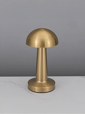 Solvéra Dokunmatik ve Şarjlı Işıklı Gece Lambası, Gold Metal Detaylar Masa ve Gece Lambası