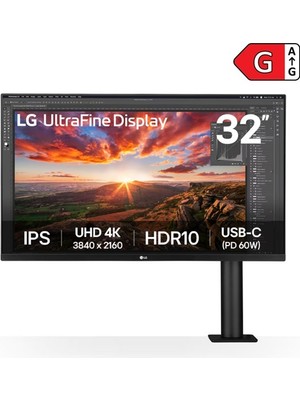 Lg 31.5'' 32UN880K-B 4K Ergonomik Stand IPS