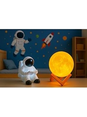 Solvéra 3D LED Astronot ve Küre Gece Lambası ile Hayal Gücünü Keşfedin Masa ve Gece Lambası