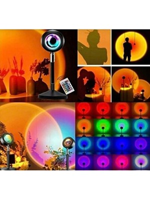 Solvéra Gün Batımı Temalı Mini Projektör ve Dekoratif Işık Masa ve Gece Lambası