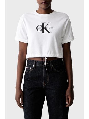 Calvin Klein Pamuklu Logolu Regular Fit Bisiklet Yaka T Shirt LV047G288GYAF Bayan T Shirt LV047G288G Yaf