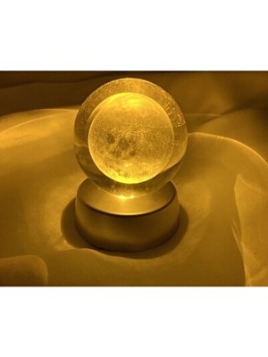 Teknotrust Orvessa Ay Işıklı Cam Küre - Hediye ve Dekorasyon Için Sıcak Atmosfer Yaratır Masa ve Gece Lambası
