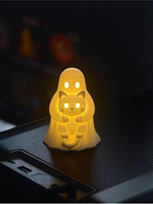 Orvessa Sevimli Pilli Hayalet Kedi Gece Lambası, 3D Tasarım ve Dekoratif Kullanım