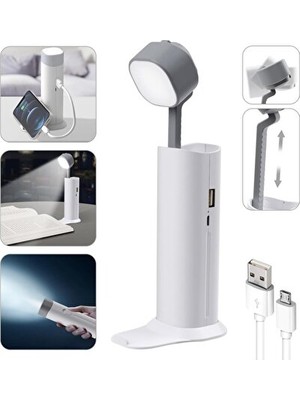 Normadia Vaelmont Kademeli Parlaklıklı Dokunmatik LED Masa Lambası ve Powerbank Masa ve Gece Lambası
