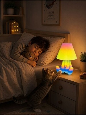 Vaelmont Gökkuşağı Tasarımlı Çocuk Odası Sevimli Ayaklı Gece Lambası Masa ve Gece Lambası