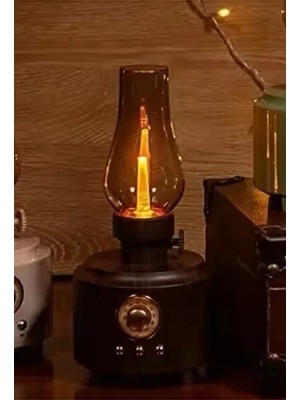 Solvéra Kamp ve Dış Mekanlar Için Nostaljik Gaz Lambası ve Bluetooth Hoparlör Masa ve Gece Lambası