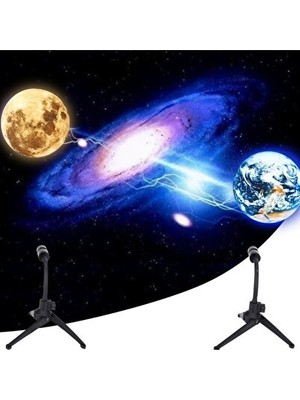 Solvéra Ay Temalı Projeksiyon Lambası, Yatak Odası Dekoru Masa ve Gece Lambası