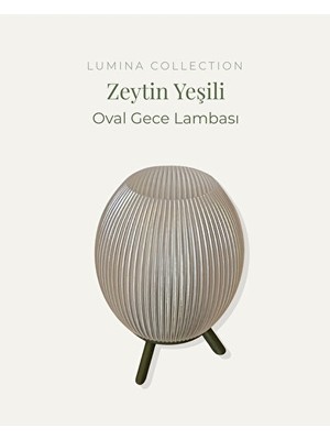 Orvessa Oval Tasarımlı Zeytin Yeşili Gece Lambası – Modern ve Şık Dekoratif Masa ve Gece Lambası