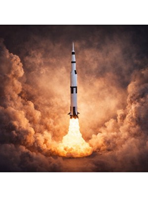 Vaelmont Dekoratif Saturn V Roket Gece Lambası Masa ve Gece Lambası