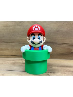 Axelon Super Mario Borudan Çıkan Figür Biblo - 3D Baskı Dekoratif Masa Üstü Süsü Hediyelik