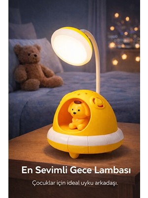 Solvéra Projeksiyonlu LED Gece ve Masa Lambası ile Dekoratif Atmosfer Masa ve Gece Lambası