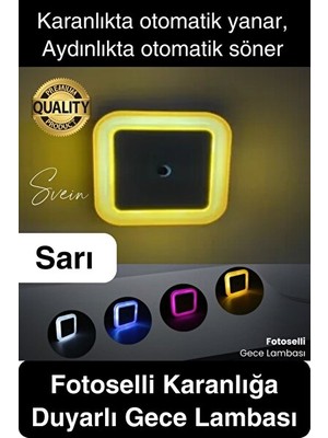 Solvéra Otomatik Fotoselli Karanlıkta Yanıp Sönen Gece Lambası Masa ve Gece Lambası