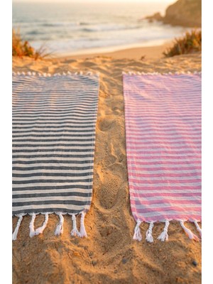 Seraser Stripe 2 Adet 75X150 cm Plaj Havlusu Peştemal Havlu