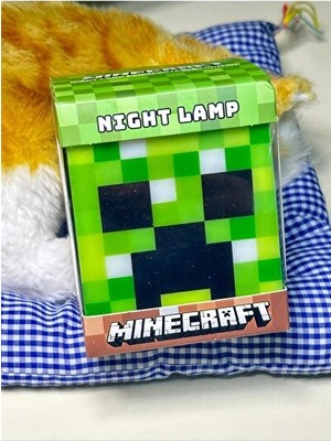 Solvéra Renk Değişen Minecraft Creeper Şarjlı Gece Lambası, Kablolu ve Hediyelik