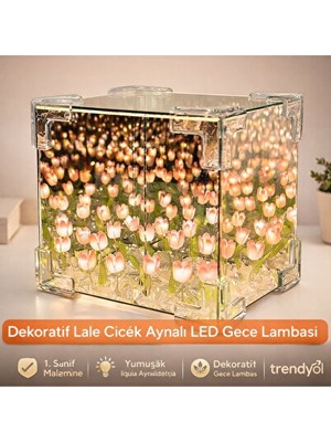 Vaelmont Sihirli Ayna Efektli Sonsuz Lale LED Gece Lambası Masa ve Gece Lambası