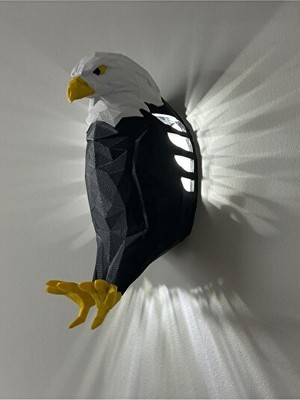 Solvéra Kuş ve 3D Kartal Temalı Gece Lambası, Pilli ve LED Işıklı Masa ve Gece Lambası