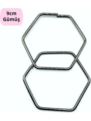 Oxford İplik Metal Altıgen Çanta Sapı 9cm Siyah
