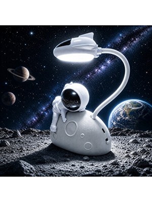 Orvessa Şarjlı Astronot Temalı LED Gece Lambası ile Yumuşak Işık Masa ve Gece Lambası