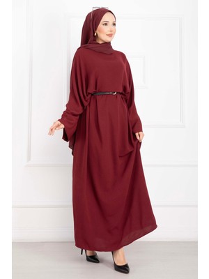 Md Ceyda Tesettür Abaya Bordo