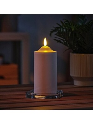 Vaelmont Led'li Blok Mum - Silindir Şekilli Dekoratif Aydınlatma Masa ve Gece Lambası
