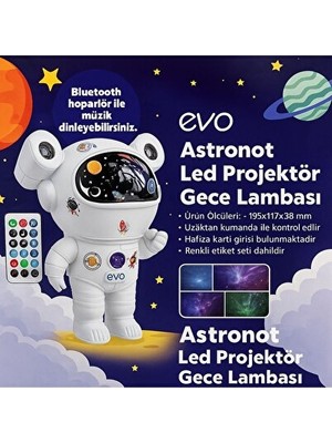 Solvéra Astronot Temalı Kumandalı Gece Lambası, Çocuklar Için Uzay Dekoru Masa ve Gece Lambası