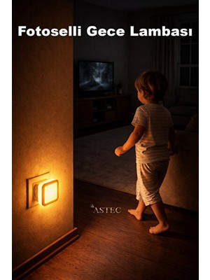 Solvéra Sensörlü Tak Çalıştır Sarı LED Gece Lambası - 1 Watt Masa ve Gece Lambası