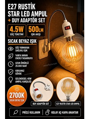 Maison Luré Prizli Duy Seti ile Dekoratif Gece Lambası - Okuma ve Rahatlık Için Masa ve Gece Lambası