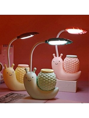 Normadia Vaelmont Masa Üstü Salyangoz Tasarımlı Kalemlik ve LED Lamba - 22CM Masa ve Gece Lambası