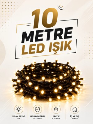 Aesco 10 Metre LED Işıklı Dekoratif Parti ve Kutlama Aydınlatması