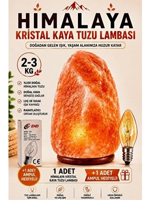 Vaelmont Himalaya Kristal Kaya Tuzu Lambası, Doğal ve Şifalı Görünümle Masanıza Şıkl