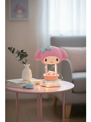 Vaelmont Sevimli My Melody Temalı Gece Lambası ile Odaya Neşe Katın Masa ve Gece Lambası