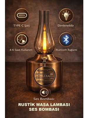 Solvéra Bluetooth Bağlantılı Sesli LED Gece Lambası - Şarjlı ve Dimlenebilir Masa ve Gece Lambası
