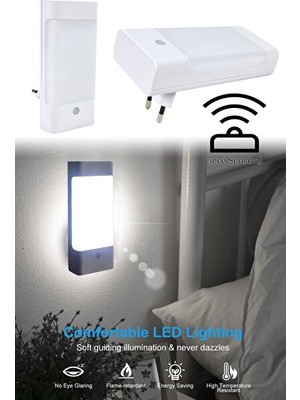 Solvéra Otomatik Beyaz LED Gece Lambası, Şık ve Enerji Tasarruflu Masa ve Gece Lambası