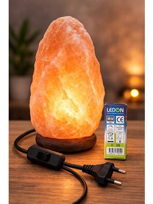 Solvéra Himalaya Tuz Lambası, Açma Kapama Düğmeli, 3-4 Kg, ve Sıcak Atmosfer Masa ve Gece Lambası
