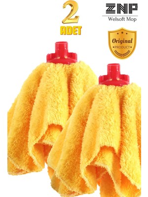 Seraser Welsoft Balerin Mop Yedek Başlıklı 2 Adet Sarı Mop, Papas 45X60