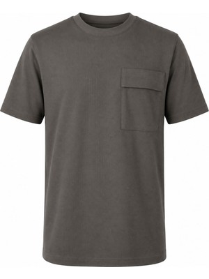 Trender Modelli Cepli O Yaka Açık Haki Erkek T-Shirt 2351-1