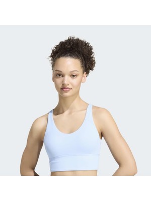 Adidas Studio All Me Kadın Mavi Hafif Destekli Sporcu Sütyeni (KX3161)