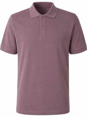 Trender Düz Pike Kahverengi Erkek Polo Yaka T-Shirt 2061