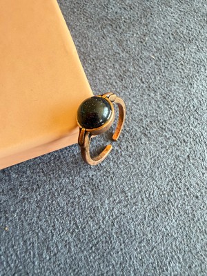 Aida Jewelss Ayarlanabilir Ölçü Doğal Taşlı Saf Bakır Yüzük Antik Model Bakır Yüzük