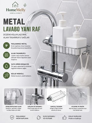 Btm Home Süngerlik Musluk Organizer Lavabo Içi Sünger Tutucu Mutfak Banyo Düzenleyici