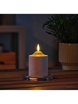 Maison Luré Dekoratif Silindir LED Mum - Sıcak ve Şık Atmosfer Yaratır Masa ve Gece Lambası