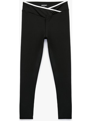 Koton Yüksek Bel Kemer Detaylı Slim Fit Spor Tayt