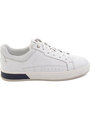 Bambi Beyaz Hakiki Deri Erkek Sneaker E01398008743