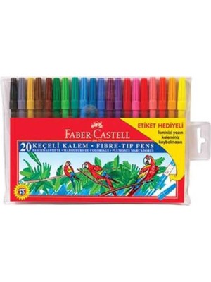 Faber Castell 20 li Yıkanabilir Çok Renkli Keçeli Kalem Seti 13 cm Uzunlukta