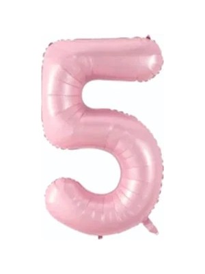 Tatlı Günler Folyo Balon 5 Rakamı Helyum Balon 76 cm Pembe Renk - Retro 5 Yaş